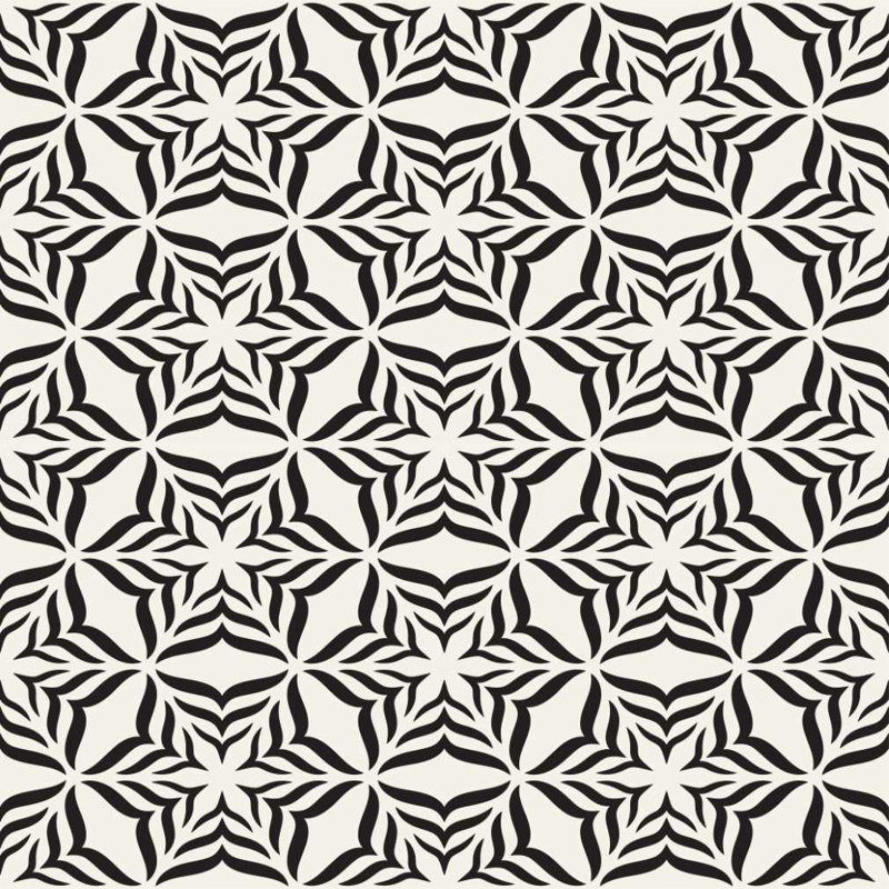 Rouleau de papier peint lisse Verlie, Blanc et noir, L 96 po x l 24 po
