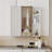 Multi-Function Wood Grain Mirror Cabinet with Storage, Space-Saving Wall-Mounted Design-1508907077