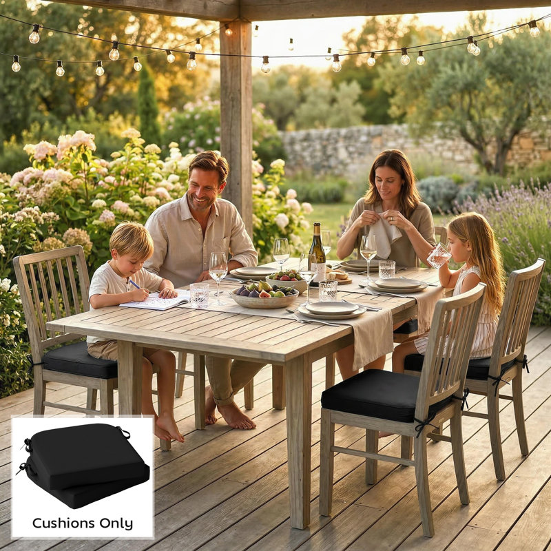 Indoor / Outdoor Square Floor Pillow Insert, Black