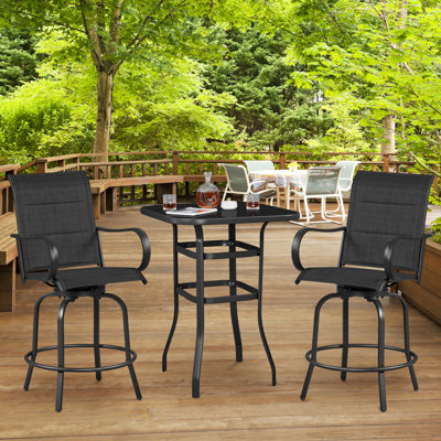 Swivel Textilene Metal Outdoor Bar Stools