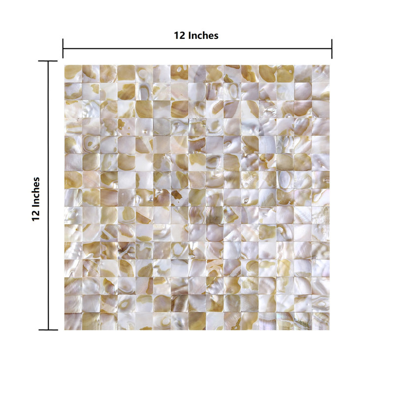 Carreau de mosaïque murale 0,75 "x 0,75", Beige