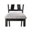 2 chaises de salle à manger transitionnelles, coussin rembourré gris anthracite, chaises en bois massif avec pieds carrés, poignées,