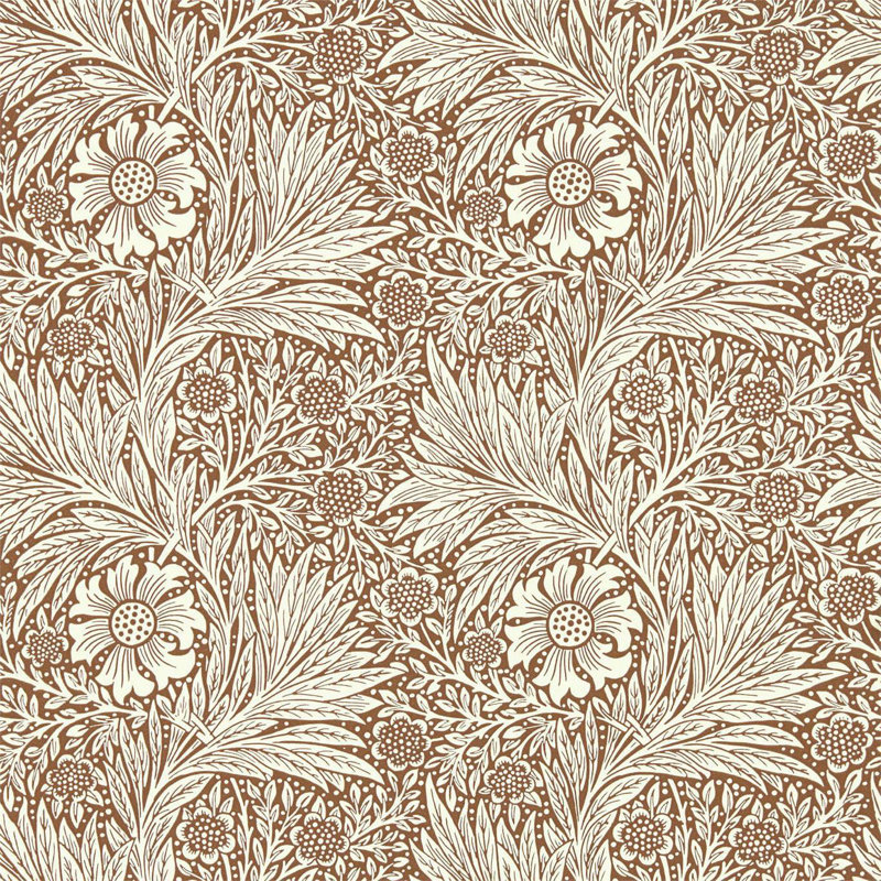 Marigold Wallpaper, Chocolate/Cream