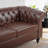 84.65 " Faux Leather and Fabric Sofa-1191697371