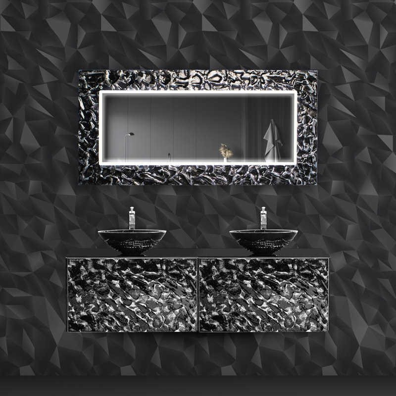 Valci Flat Glass Beveled Lighted Mirror, 62.6" x 31.1"