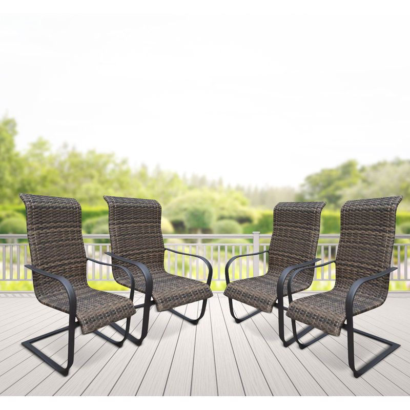 Steel Outdoor Dining Armchair with Cushions