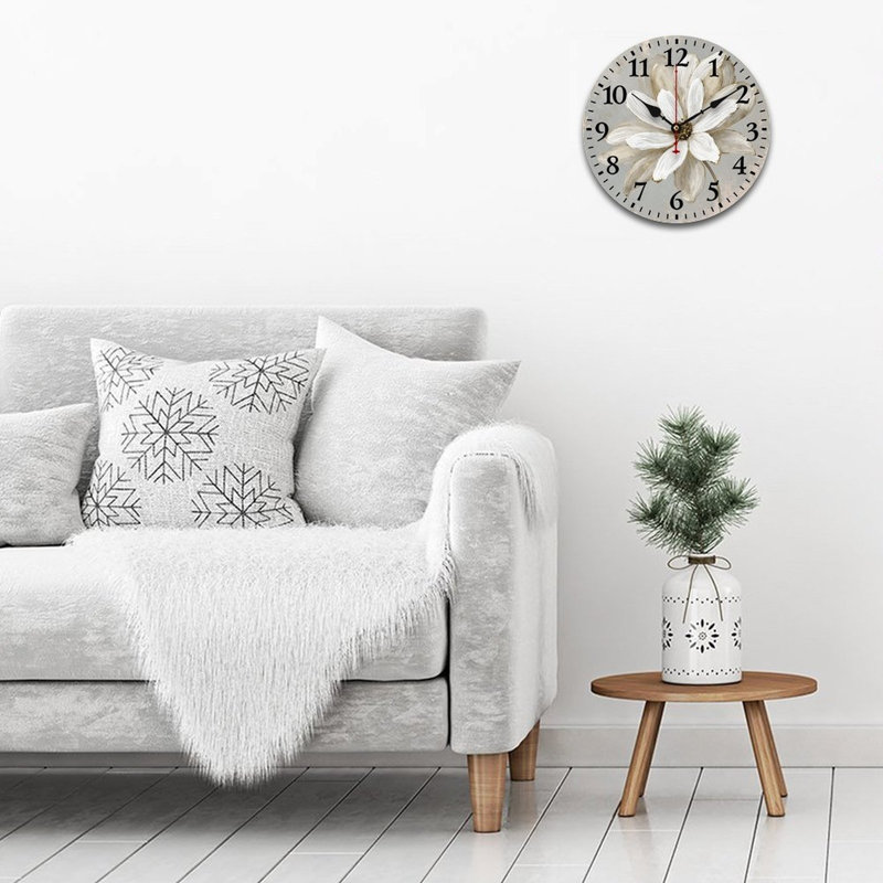Décoration murale décorative ronde en or blanc 12 x 12 pouces