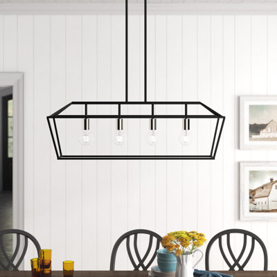 Veasey 4 - Light Dimmable Kitchen Island Square / Rectangle Chandelier