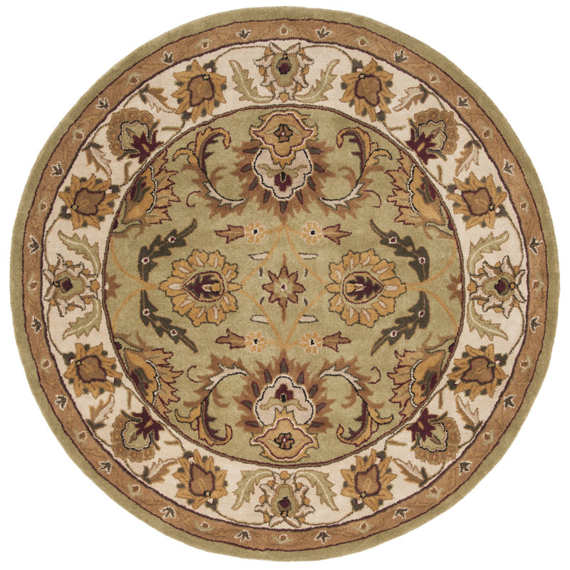 Tapis oriental en laine touffeté à la main à motif oriental Alg, Rond 6 pi