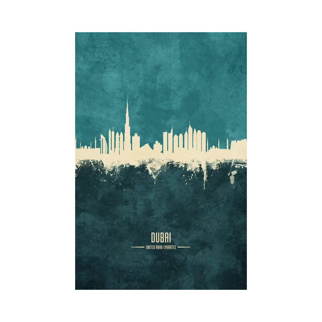 Dubai UAE Skyline by Michael Tompsett - Wrapped Canvas Print