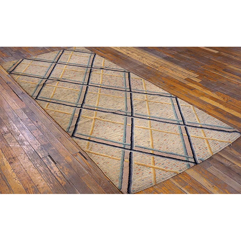 Petit tapis crocheté en laine antique American