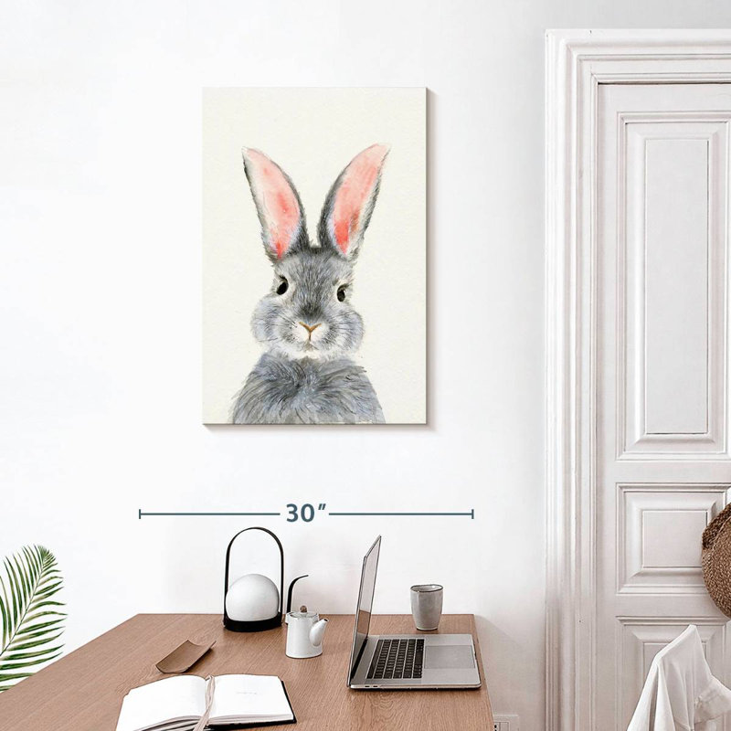 Brampt Fluffy Gray Bunny, 30" H x 20" W