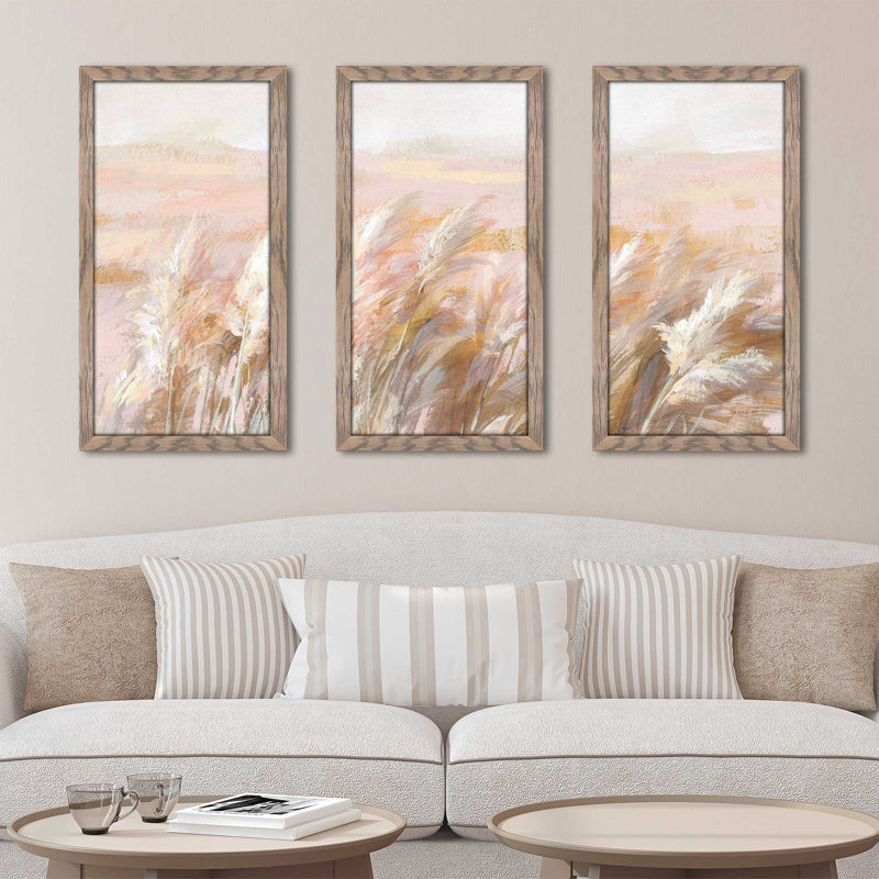 " Prairie Grasses " 3 - Pieces, 25.5" H x 40.5" W x 1" D