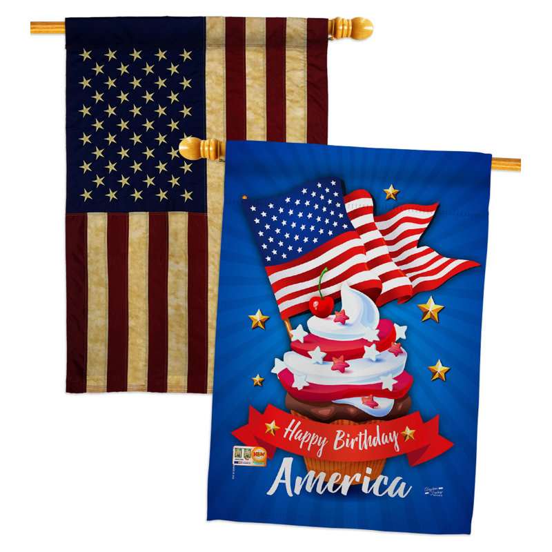 Drapeau de maison en polyester à 2 côtés 40 x 28 po