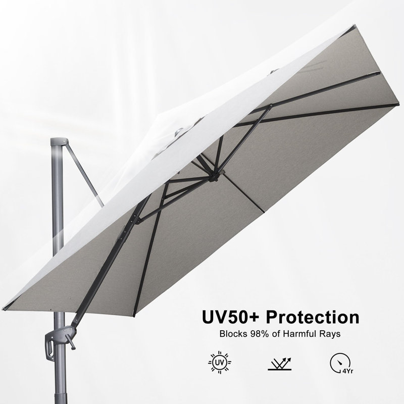 304cm Cantilever Parasol, Light Grey
