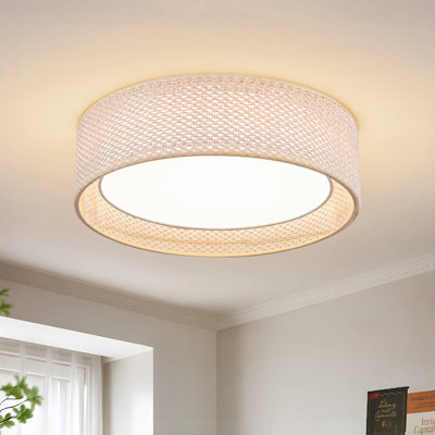 Plafonnier encastré tambour moderne en rotin 5 carats Modern