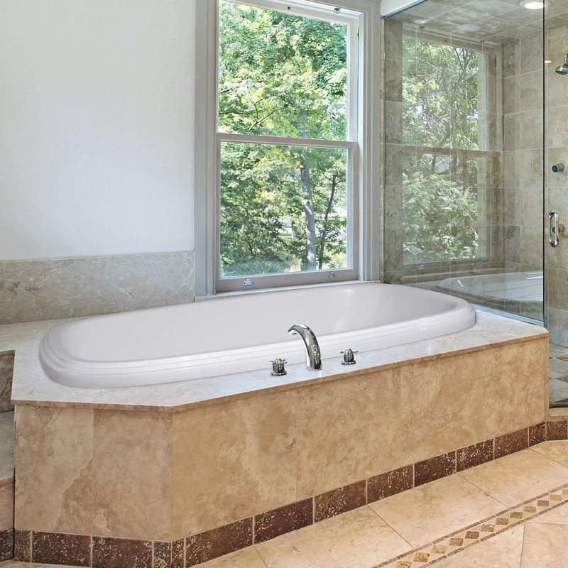 Sylvia 60'' L Bathtub, White, Polished Chrome