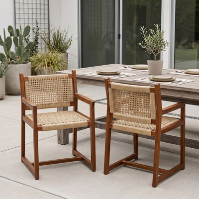 Ensemble de 2 chaises de salle à manger Bojana Brown Teakwood