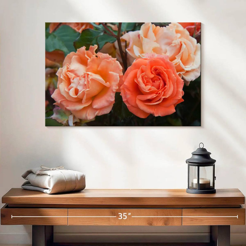 Harnek Orange Hybrid Roses, 16" H x 24" W