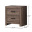 Table de chevet 2 tiroirs de couleur chêne avec base 2 en bois d'ingénierie brun