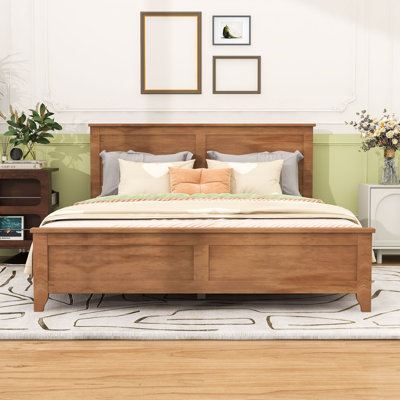  Base de lit plateforme en bois avec tête de lit
