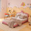 Lit princesse rembourré en bois avec tête de lit-209384892-209384893