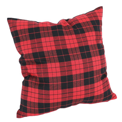 Plaid Cotton Blend Throw Pillow