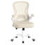 Ergonomic Office Chair, Mesh Swivel Desk Chair With Lumbar Support, Rocking Function, Flip-Up Armrests, For Office, Bedroom, Cappuccino Beige And Cloud White OBN042LH03