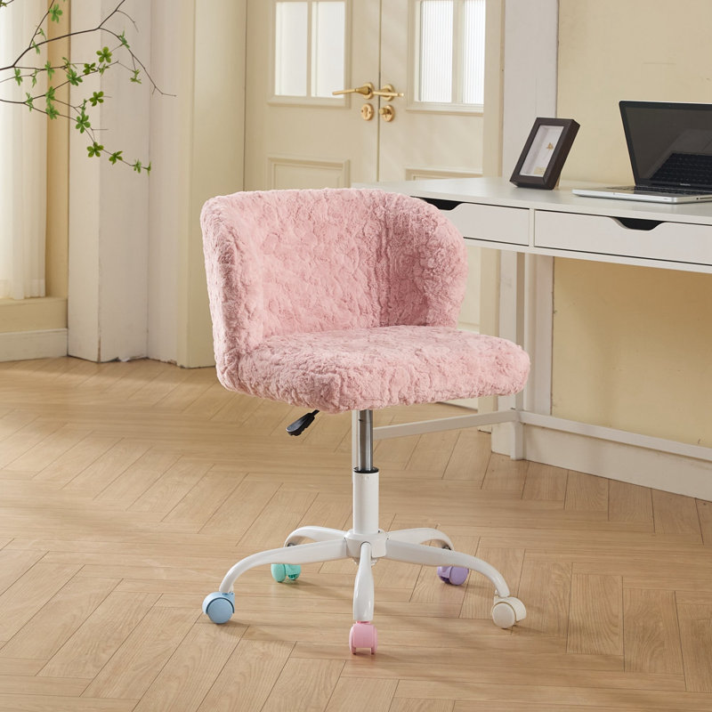 Chaise de bureau avec base en métal, Rose