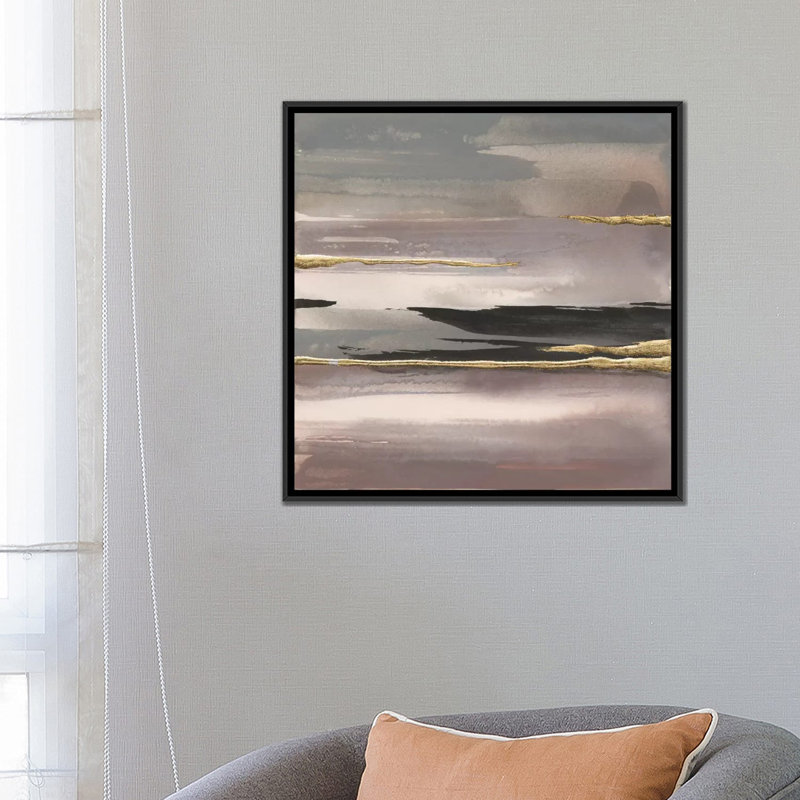 Reproduction d’art sur toile tendue gilded matinée brouillard ii, H 12 po x l 12 po x P 0,75 po, Toile tendue, Pas de tapis