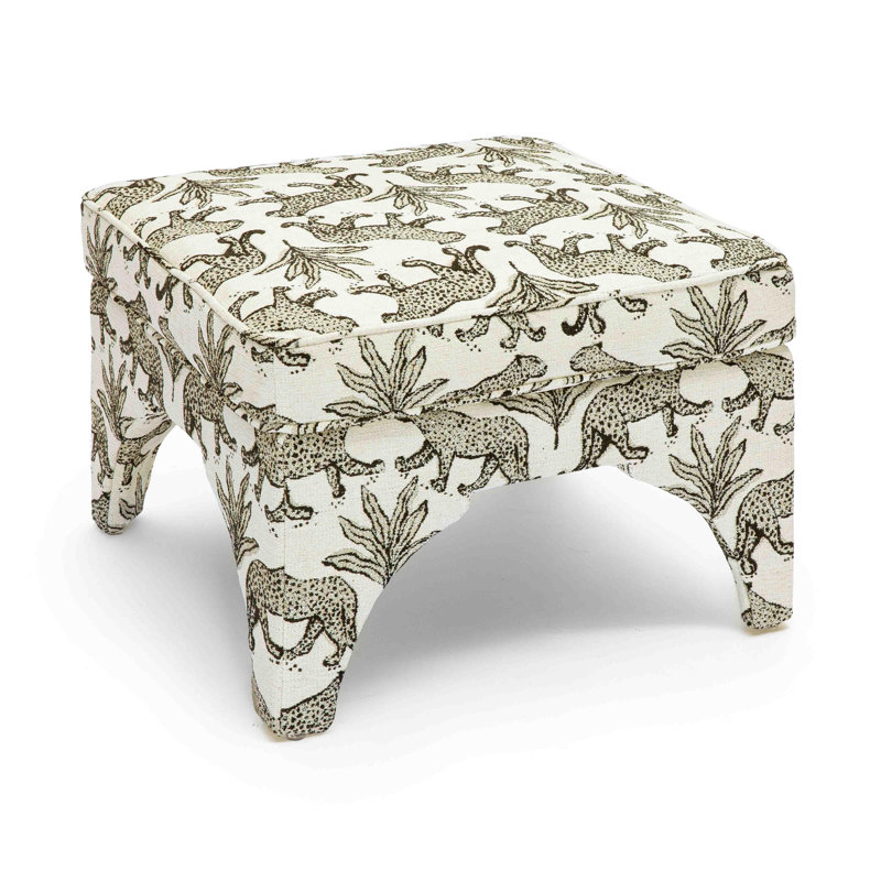 Leopard Jacquard Ottoman, Taupe