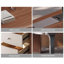 Bureau à 3 tiroirs brun noisette + bois massif ovale beige + métal-109080032-109080030