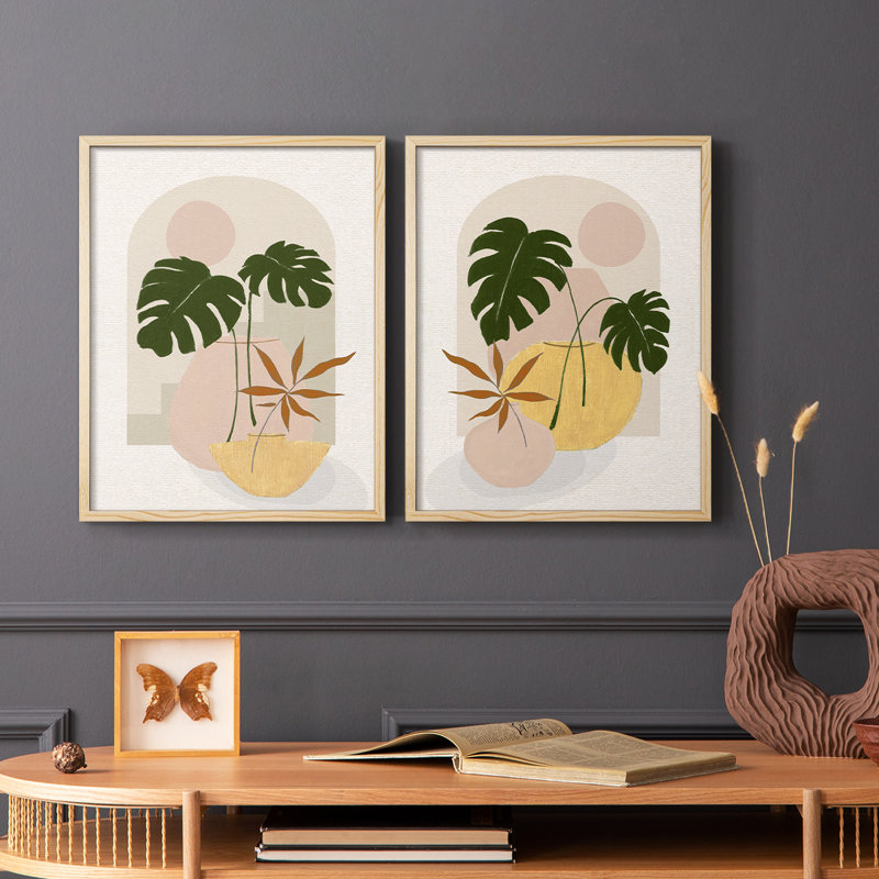 «Simple Nature Sunset I», reproduction encadrée de qualité supérieure - prête à être accrochée - aucun clou requis - aucun clou requis