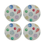Jewel Vegan Leather Round Beaded Placemat