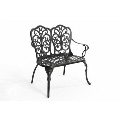 Patio Garden Bench | Weatherproof Outdoor Seating | Carved Detailing by Alcott Hill