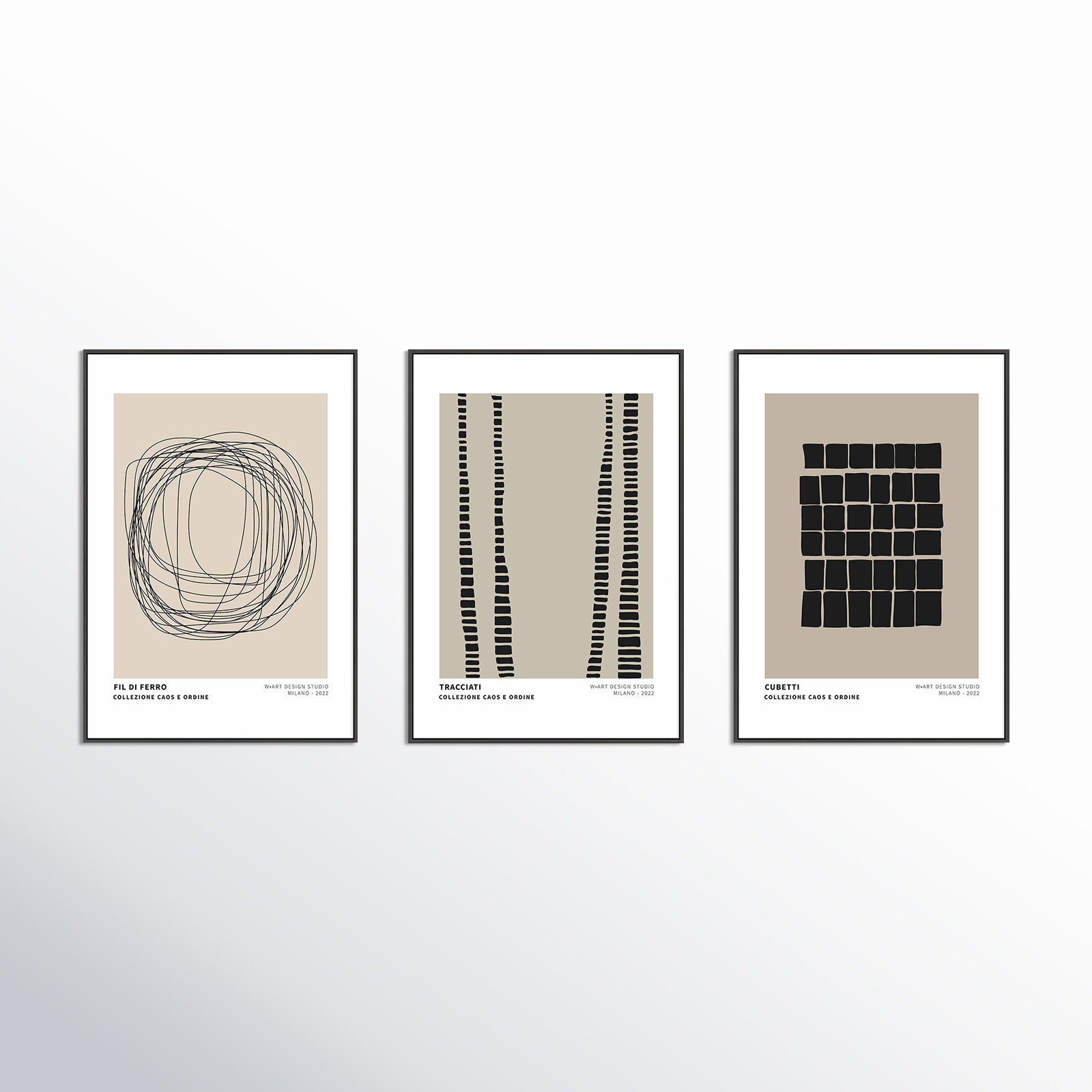 Caos E Ordine 2, 20" H x 42" W x 1.25" D, Black Framed Canvas