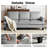 84'' Corduroy Upholstered 3 Seater Sofa, Gray-697895770
