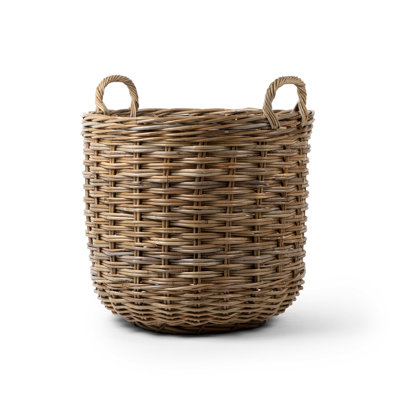 Panier rond en rotin gris Kubu
