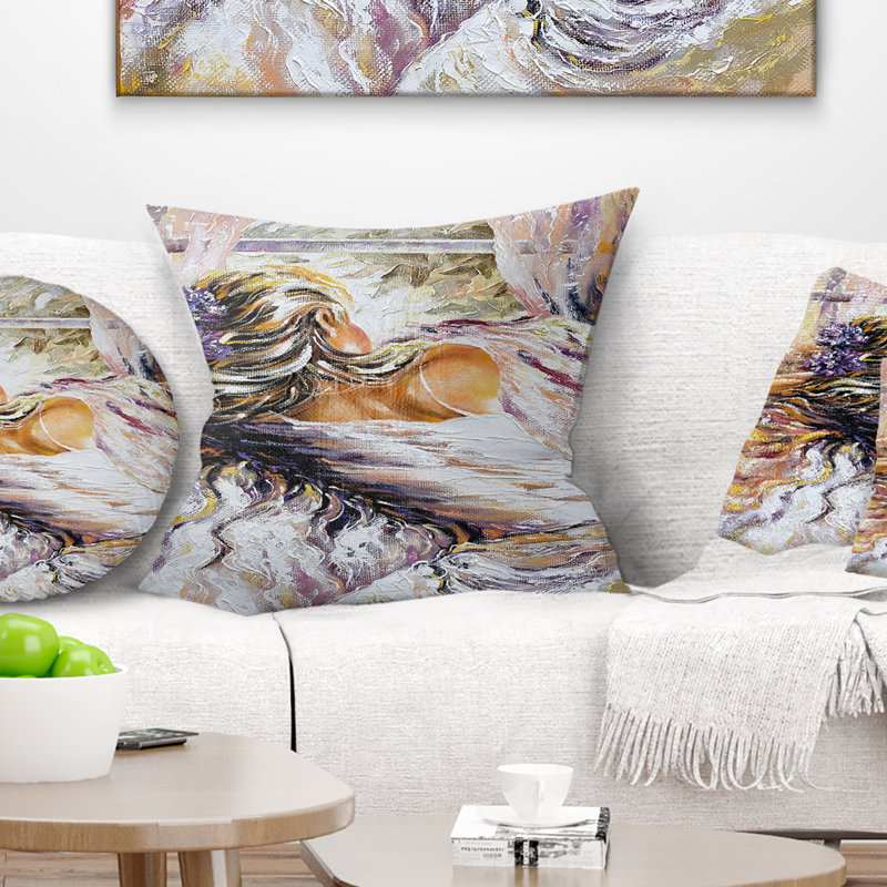 Coussin The River over the Girl - People, 16 po x 1 po, Coussin décoratif