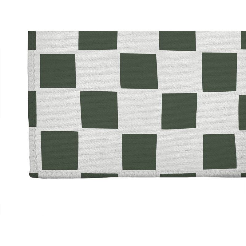 Checkered Non-Slip Outdoor Rug, Runner 2'6" x 8'