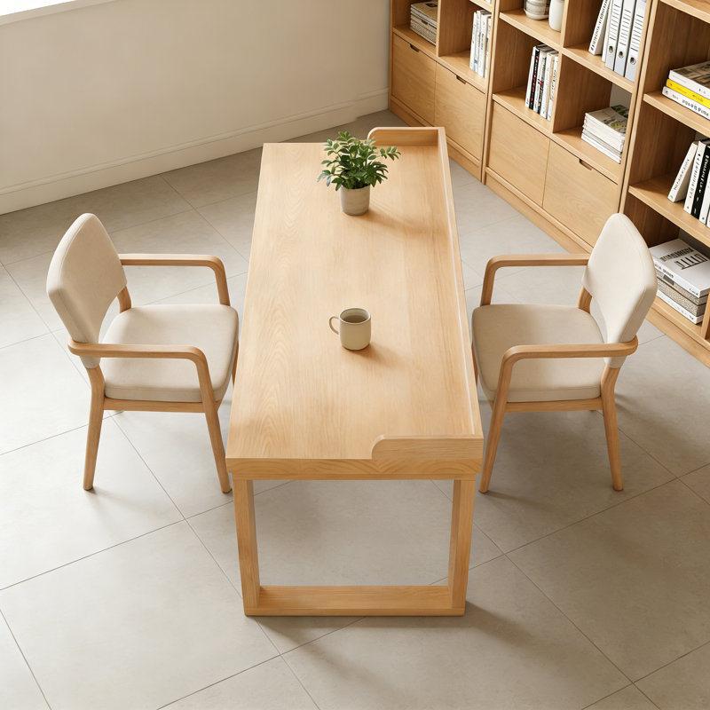 Modern Solid Wood Computer Desk, Home Office Desk