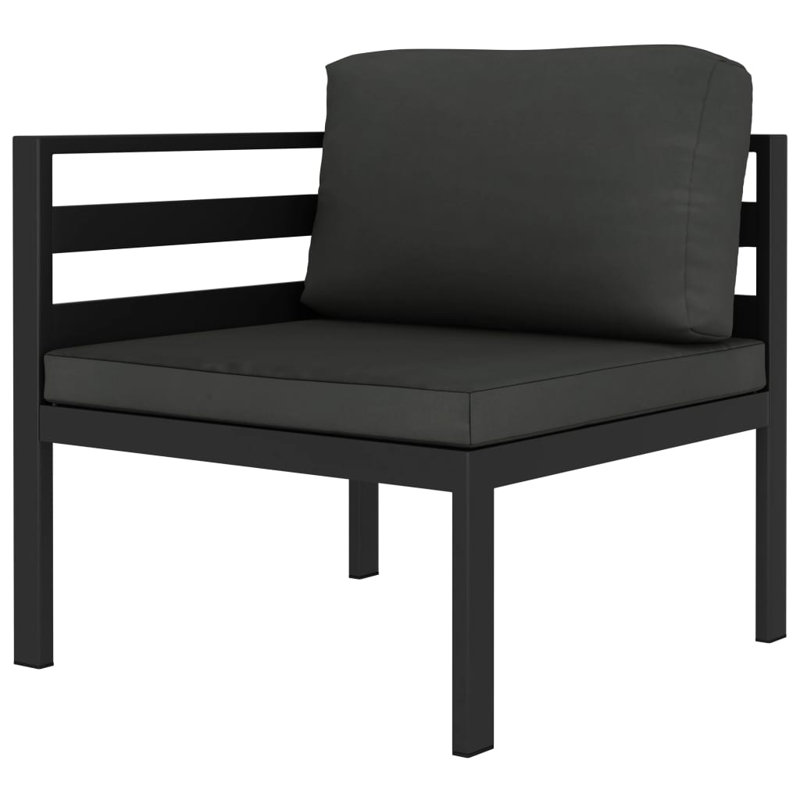 Taylani 6 Piece Complete Patio Set with Cushions, 4x corner + 4x middle + table