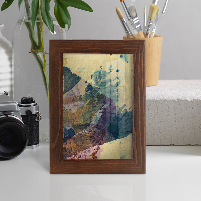Paysage de Monet VI sur papier, H 6 po x l 4 po x P 1 po, Châtaigne