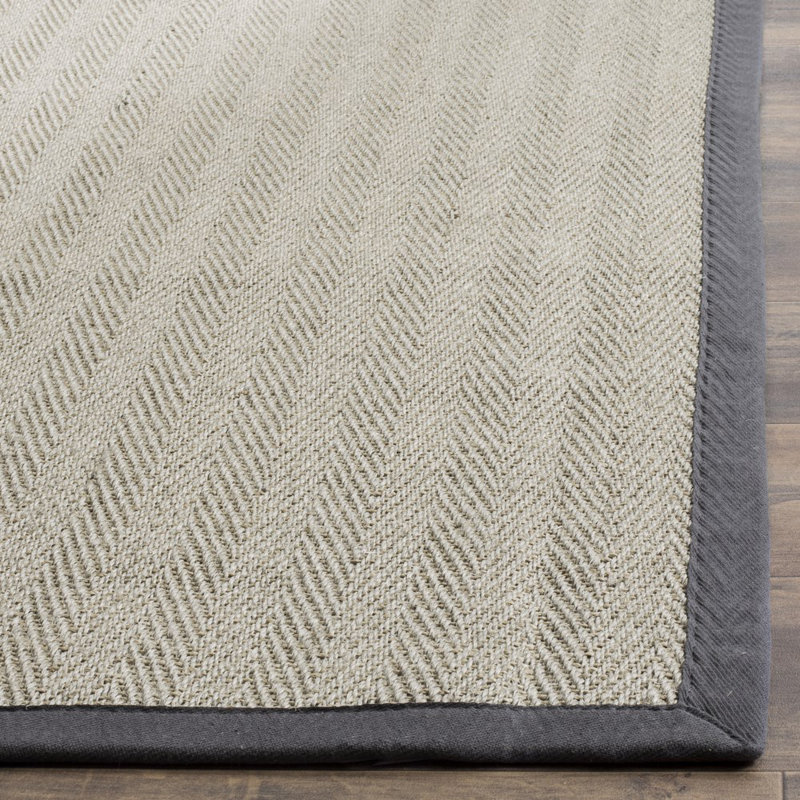 Tapis brun / gris en jute, Rectangle 2 pi 6 po x 4 pi