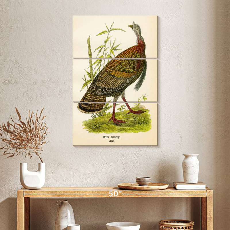 Brampt Wild Turkey Lithograph, 38" H x 24" W