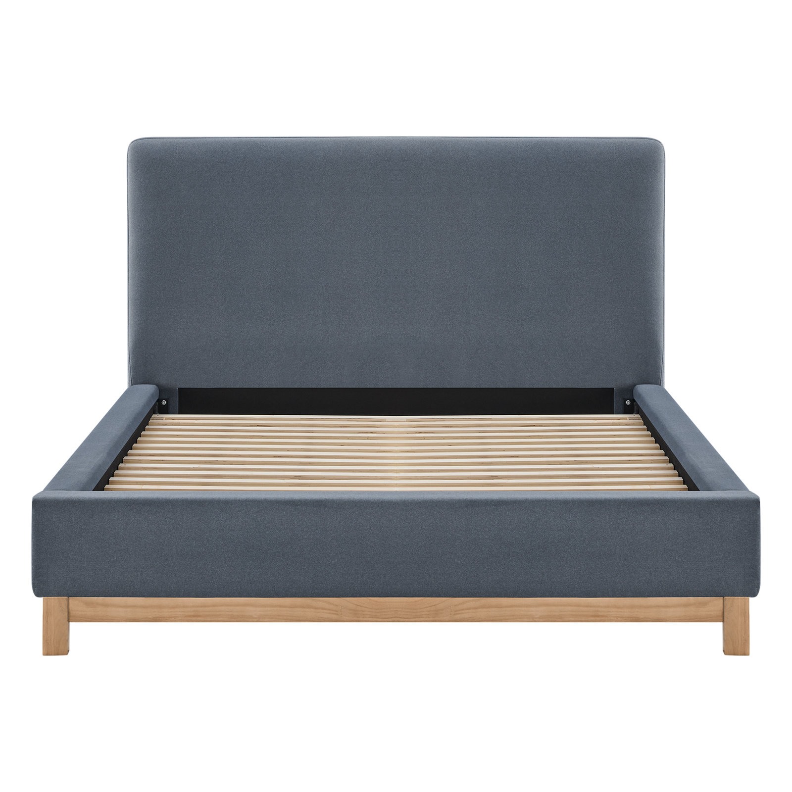 Velvet Upholstered Platform Bed, Vesper Storm