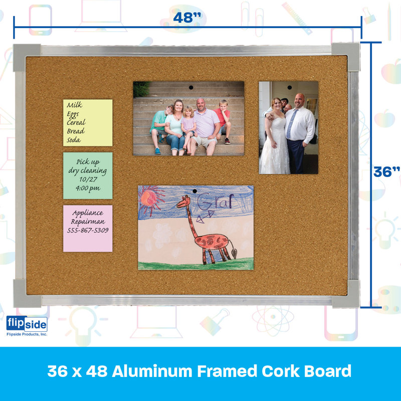 Tableau d’affichage mural en aluminium 36 po x 48 po