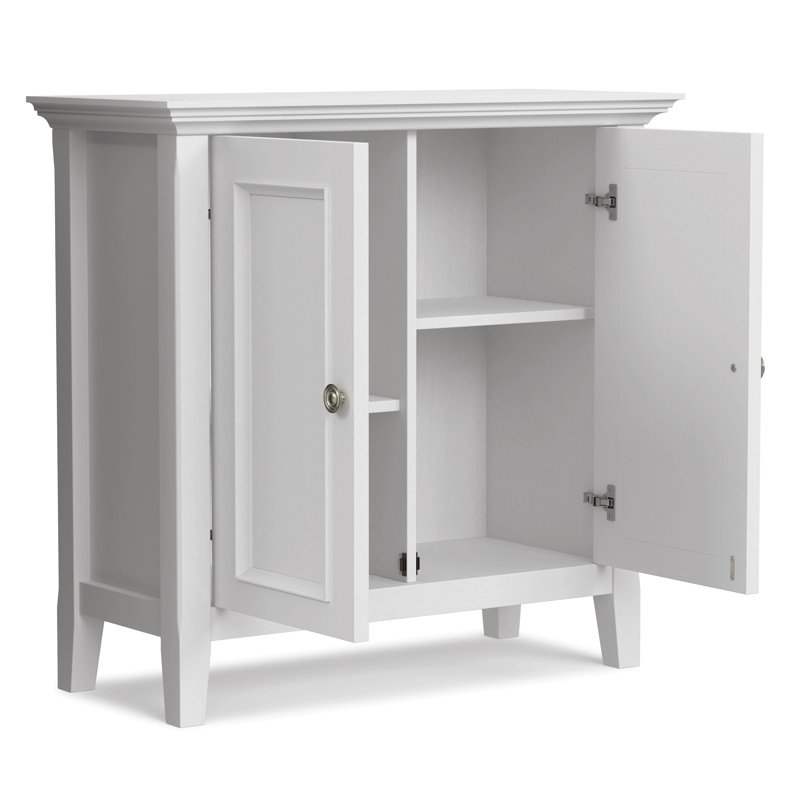 Armoire de rangement basse pour bureau personnel, Blanc