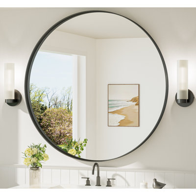 Valancia Shatter-Proof Aluminum Round Wall Mirror