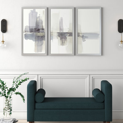 Improvisation II gris - ensemble de 3 reproductions d'images sur plastique / acrylique